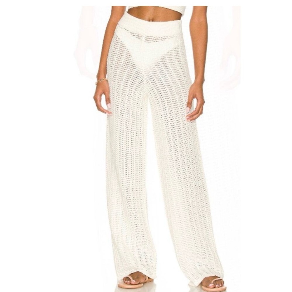Tularosa Ivory Crochet Pants